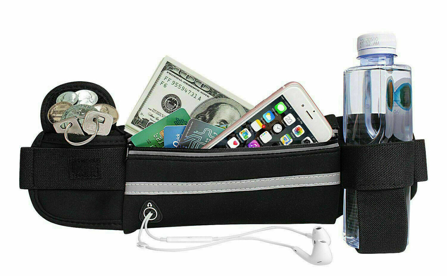 Zipped Sports Running Jogging Waist Travel Bum Bag Phone Keys Mobile Money Belt