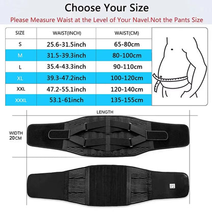 Lumbar Back Belt Waist Support Lumbar Pad Back Orthopedic Corset for Men Women Waist Protector Belt Waist Trainer Spine Support
