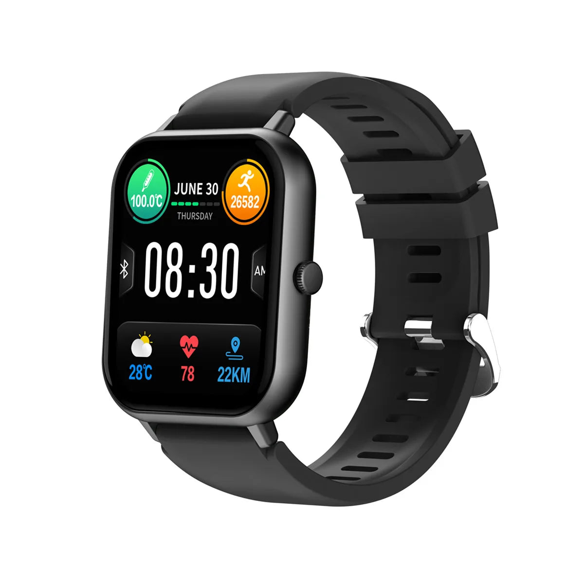 Smart Watch Gold Support Receive Dial Call Voice Assistant 1.83Inch TFT Screen Fitness Tracker Game Smartwatch for Android IOS