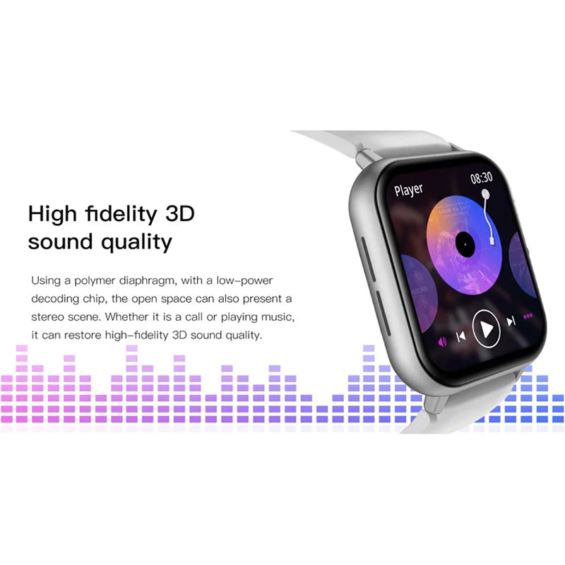 Smart Watch Gold Support Receive Dial Call Voice Assistant 1.83Inch TFT Screen Fitness Tracker Game Smartwatch for Android IOS