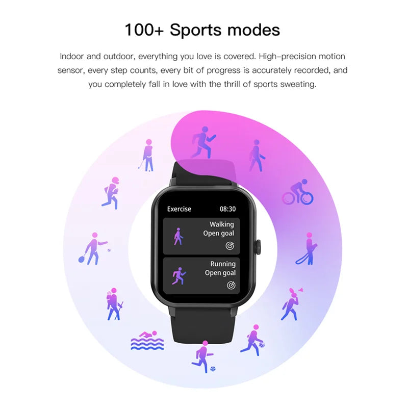 Smart Watch Gold Support Receive Dial Call Voice Assistant 1.83Inch TFT Screen Fitness Tracker Game Smartwatch for Android IOS