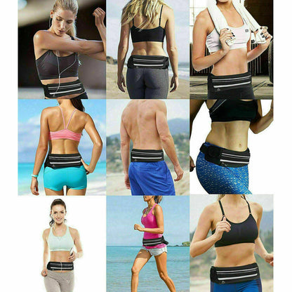 Zipped Sports Running Jogging Waist Travel Bum Bag Phone Keys Mobile Money Belt