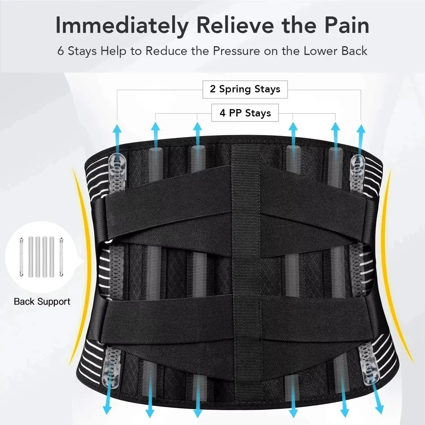 Lumbar Back Belt Waist Support Lumbar Pad Back Orthopedic Corset for Men Women Waist Protector Belt Waist Trainer Spine Support