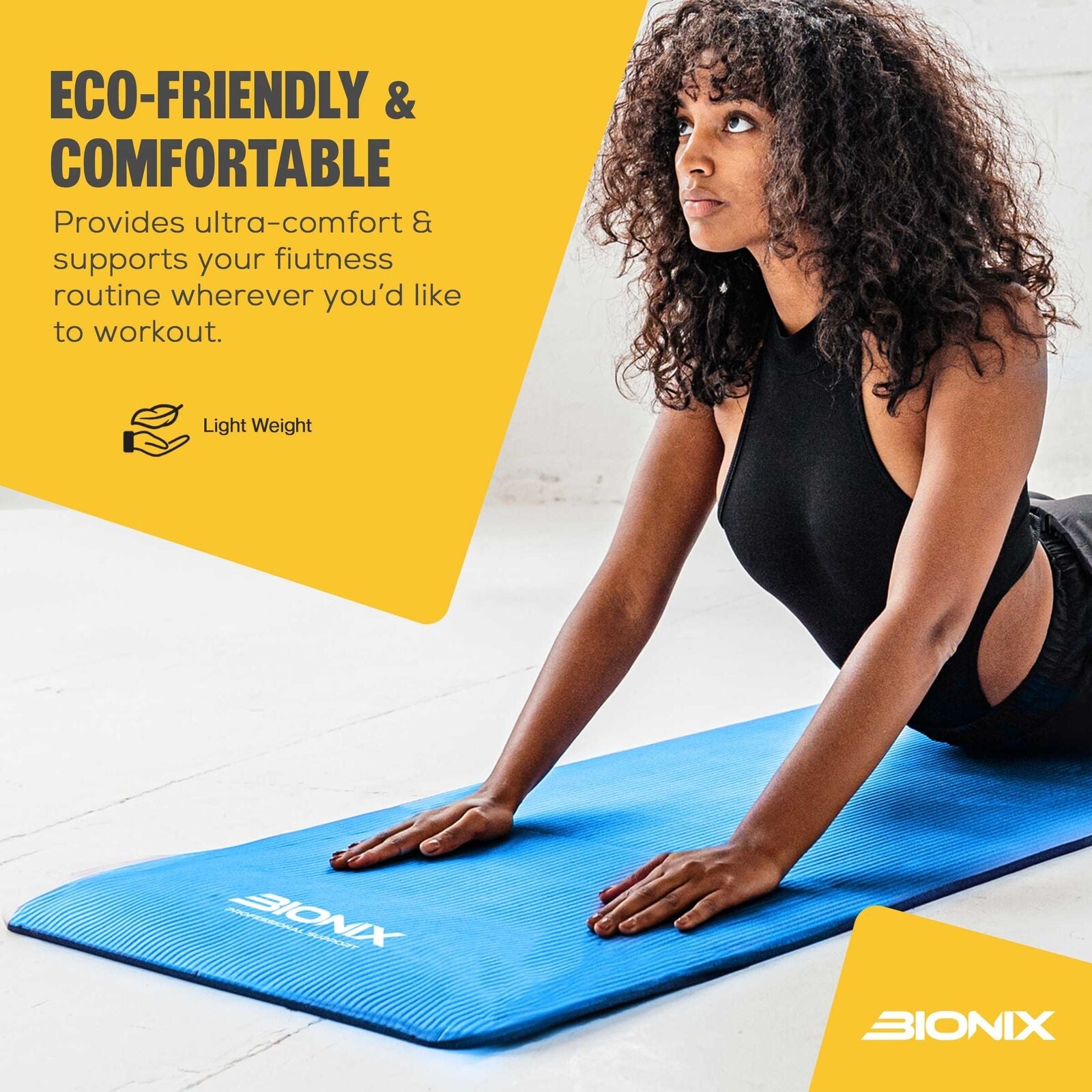 Yoga Mat Thick 10Mm Non Slip Gym Exercise Fitness Pilates Carry Strap NBR 183X62